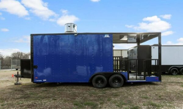 Blue BBQ Trailer With Beck Built Smoker