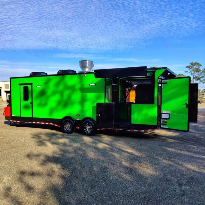 2024 Beautiful Extreme Green Loaded Food Trailer 8.5X28TA2 - Image 1