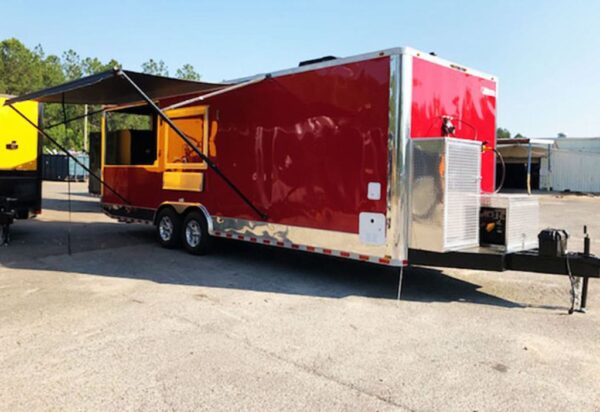 2024 Southern Dimensions 26' Red Concession trailer-Smoker w-Bathroom (SDG-220) - SDG Trailers