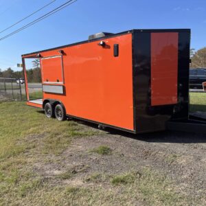 2025 8.5x22 Hook & Line Cargo Concession/Food Trailer with BBQ Patio