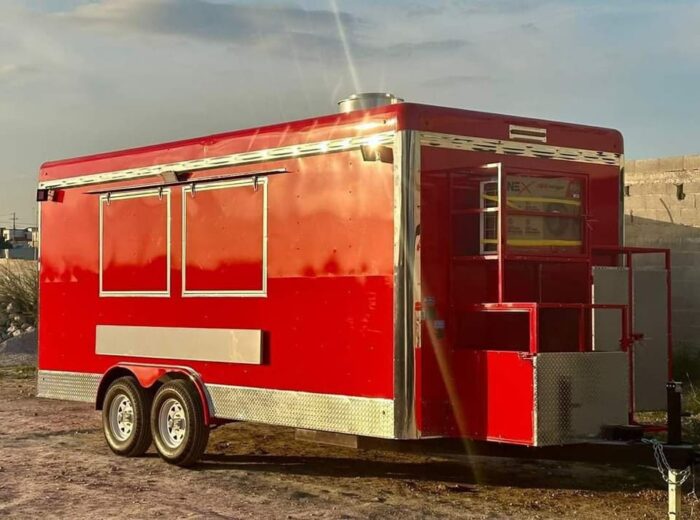 Red 8x18 Food Trailer - Image 1